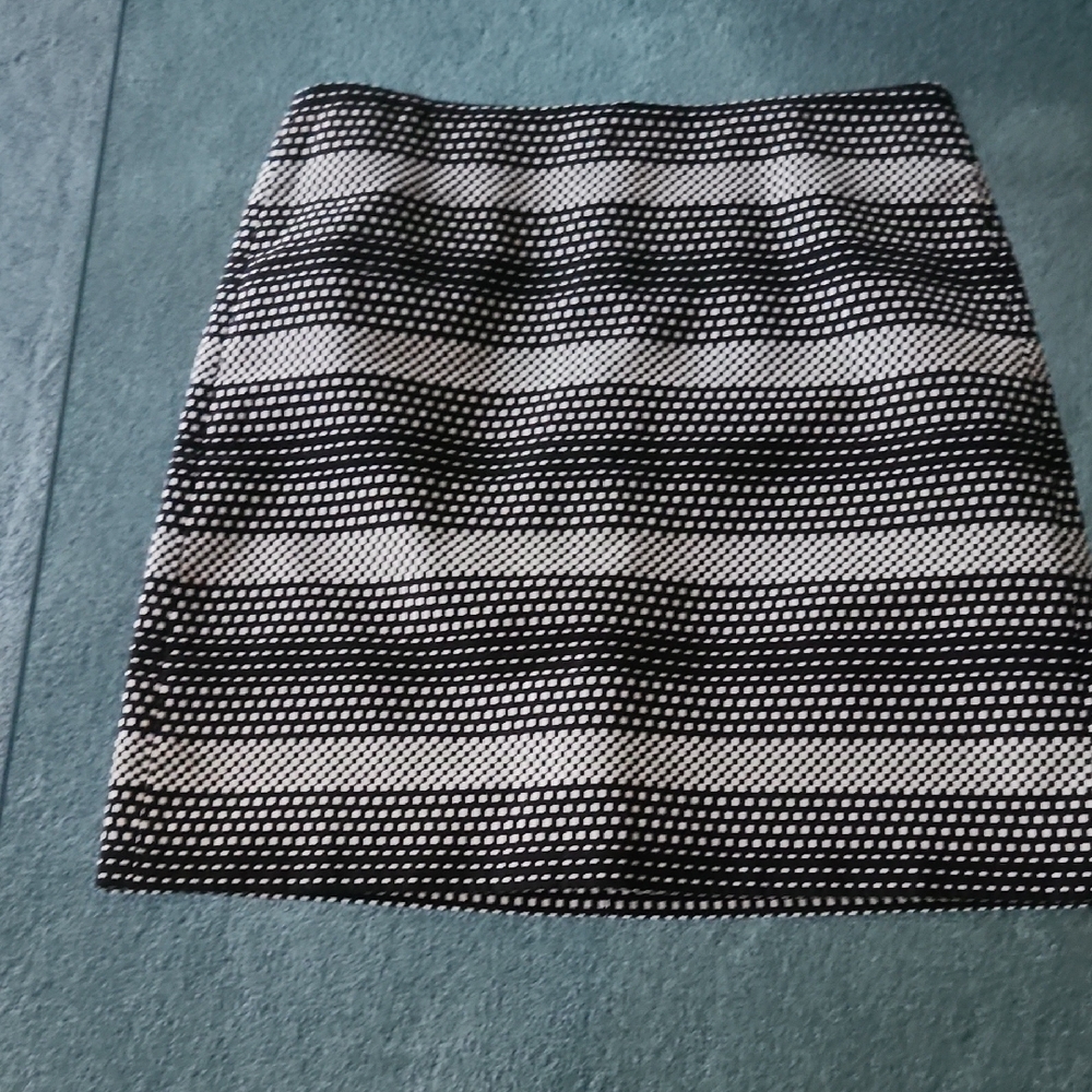 Stylish Black and White Striped Skirt